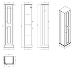 Plum&clay Fairmont Light Grey Traditional Floor Standing Bathroom Storage Cabinet Tall Storage Unit - thumbnail 6