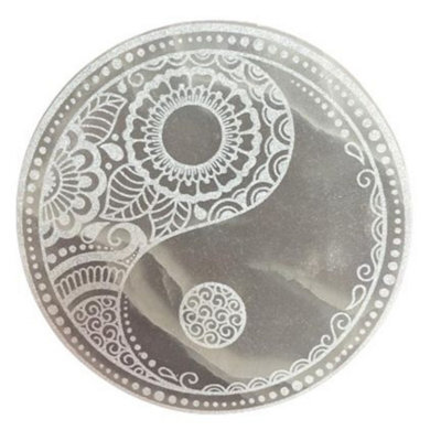 Large Selenite Charging Plate With Feng Shui Design 18Cm - image 1