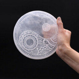 Large Selenite Charging Plate With Feng Shui Design 18Cm - thumbnail 3