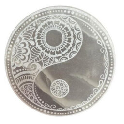 Large Selenite Charging Plate With Feng Shui Design 18Cm - thumbnail 1