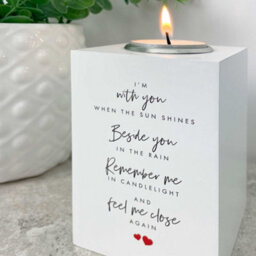 Oh So Precious Memorial Wooden Tea Light Holder - White Wooden Remembrance Candle Holder With Poem - thumbnail 3