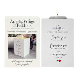 Oh So Precious Memorial Wooden Tea Light Holder - White Wooden Remembrance Candle Holder With Poem - thumbnail 6