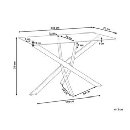 Beliani Dining Table Maramo Silver 120 Cm 70 Cm Tempered Glass - thumbnail 3