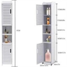 Waterproof Bathroom Tall Cabinet Free Standing Floor Storage - thumbnail 2