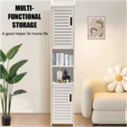 Waterproof Bathroom Tall Cabinet Free Standing Floor Storage - thumbnail 3