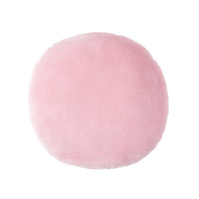 Homescapes Pink Velvet Cushion, 40 Cm Round - image 1