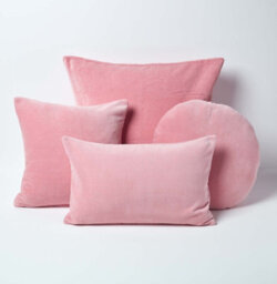 Homescapes Pink Velvet Cushion, 40 Cm Round - thumbnail 5