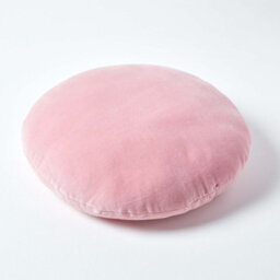 Homescapes Pink Velvet Cushion, 40 Cm Round - thumbnail 3