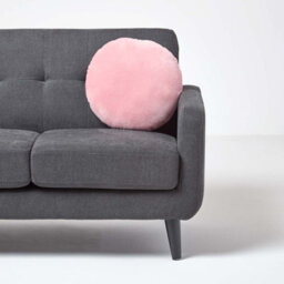 Homescapes Pink Velvet Cushion, 40 Cm Round - thumbnail 4