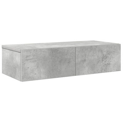 Berkfield Durable Wall Shelf With Drawers Concrete Grey 60X26.5X15 Cm Engineered Wood