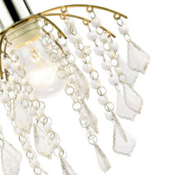 Happy Homewares Traditional Waterfall Pendant Shade With Clear Acrylic Droplets And Gold Frame - thumbnail 4