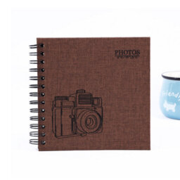 Woodside Home Living Linen Cover Scrap Book Style Photo Album 17Cm X 17Cm - Brown