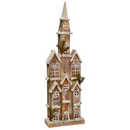 Beliani Christmas Decoration Led Nilaka House 85 Cm Light Brown - thumbnail 1
