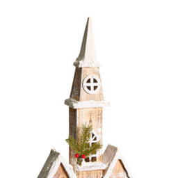 Beliani Christmas Decoration Led Nilaka House 85 Cm Light Brown - thumbnail 6