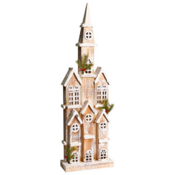 Beliani Christmas Decoration Led Nilaka House 85 Cm Light Brown - thumbnail 4