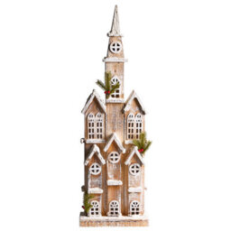 Beliani Christmas Decoration Led Nilaka House 85 Cm Light Brown - thumbnail 5