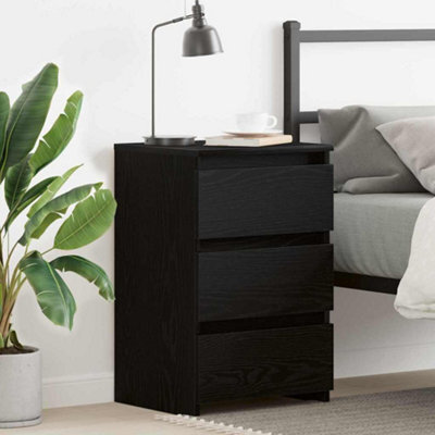 Berkfield Nightstand In Black Oak - 40X35X62.5 Cm, Made From Engineered Wood - image 1