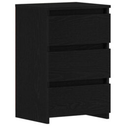 Berkfield Nightstand In Black Oak - 40X35X62.5 Cm, Made From Engineered Wood - thumbnail 2