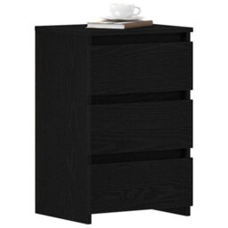 Berkfield Nightstand In Black Oak - 40X35X62.5 Cm, Made From Engineered Wood - thumbnail 3