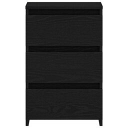 Berkfield Nightstand In Black Oak - 40X35X62.5 Cm, Made From Engineered Wood - thumbnail 7