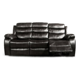 Furnishings For Less UK Venlo Black Leather Like Manual Reclining Sofa Suite 3 Seater And 2 Seater - thumbnail 2