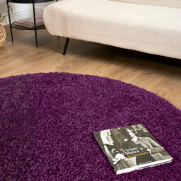 Bravich Purple Thick Shaggy Circle Rug - California - 150Cm - thumbnail 5