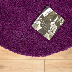 Bravich Purple Thick Shaggy Circle Rug - California - 150Cm - thumbnail 4
