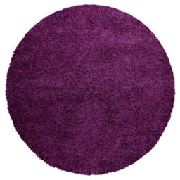 Bravich Purple Thick Shaggy Circle Rug - California - 150Cm - thumbnail 2