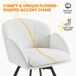 Yaheetech Cute Makeup Vanity Chair Accent Armchair Swingable - White - thumbnail 6