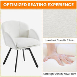 Yaheetech Cute Makeup Vanity Chair Accent Armchair Swingable - White - thumbnail 5