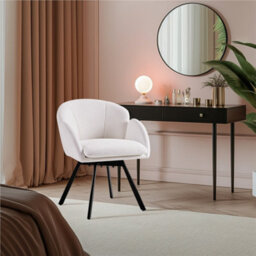 Yaheetech Cute Makeup Vanity Chair Accent Armchair Swingable - White - thumbnail 1