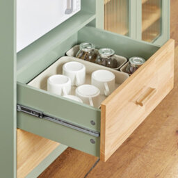 Sobuy Fsb81-Gr Kitchen Storage Sideboard Cabinet With Microwave Shelf And Wine Rack,green,w120Xd40Xh90 - thumbnail 9