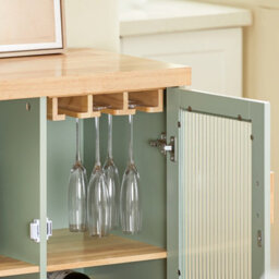 Sobuy Fsb81-Gr Kitchen Storage Sideboard Cabinet With Microwave Shelf And Wine Rack,green,w120Xd40Xh90 - thumbnail 4