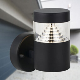 First Choice Lighting Set Of 2 Pyramid - Black Led Outdoor Wall Lights - thumbnail 4