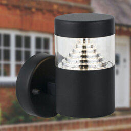 First Choice Lighting Set Of 2 Pyramid - Black Led Outdoor Wall Lights - thumbnail 5