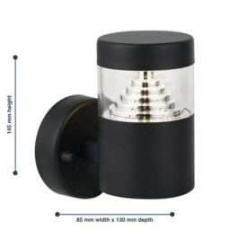 First Choice Lighting Set Of 2 Pyramid - Black Led Outdoor Wall Lights - thumbnail 6