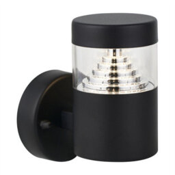 First Choice Lighting Set Of 2 Pyramid - Black Led Outdoor Wall Lights - thumbnail 2