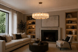Brass bee Alabaster Ring Chandelier. Solid Brass Luxury Ceiling Light. Satin Brass - thumbnail 8