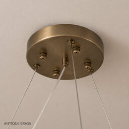 Brass bee Alabaster Ring Chandelier. Solid Brass Luxury Ceiling Light. Satin Brass - thumbnail 6