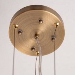 Brass bee Alabaster Ring Chandelier. Solid Brass Luxury Ceiling Light. Satin Brass - thumbnail 2