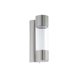 Stylish Ip44 Outdoor Wall Light In Stainless Steel And Glass - 3.7W Led For Porches