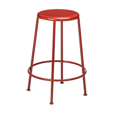 Orsina Artisan Red Metal Bar Stool - image 1