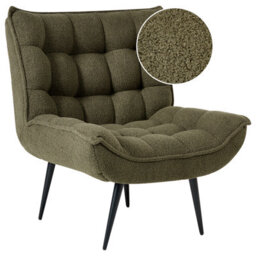 Beliani Armchair Alvesta Boucle Dark Green - thumbnail 1