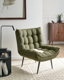 Beliani Armchair Alvesta Boucle Dark Green - thumbnail 2