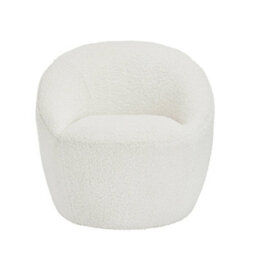 Wyld Haus Cobh White Bouclé Round Modern Armchair - thumbnail 2
