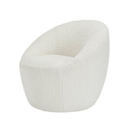 Wyld Haus Cobh White Bouclé Round Modern Armchair - thumbnail 3