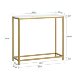 Sobuy Fsb29-G, Console Table Side Table End Table Hall Table Living Room Table, Gold,multicolour,w80Xd29.5Xh74.5 - thumbnail 3