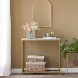 Sobuy Fsb29-G, Console Table Side Table End Table Hall Table Living Room Table, Gold,multicolour,w80Xd29.5Xh74.5 - thumbnail 2