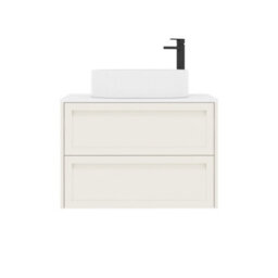 Royal Bathrooms Royal Bathroom Elmore 800mm Classic White Wall Mounted Bathroom Vanity Unit 2 Drawer Plain White Worktop With Peak Basin - thumbnail 7