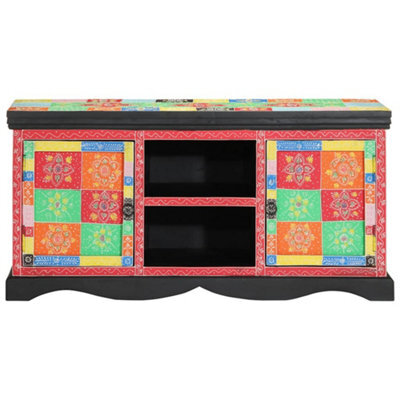 Berkfield Modern Tv Cabinet - Colorful, 100X35X50 Cm, Made From Solid Mango Wood - image 1